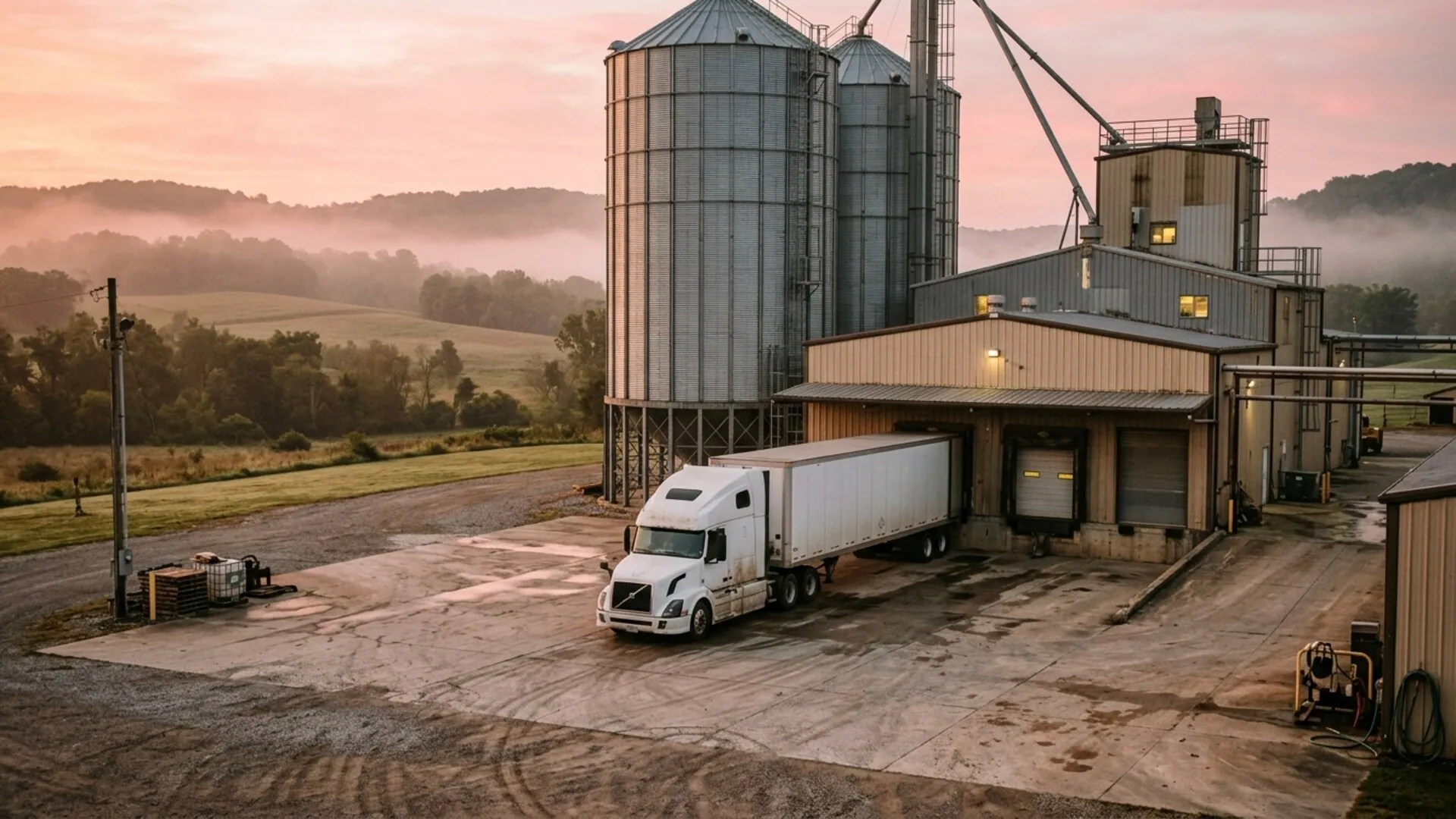 A composite view of feed mills, retail stores, and livestock operations representing the feed industry buyer landscape